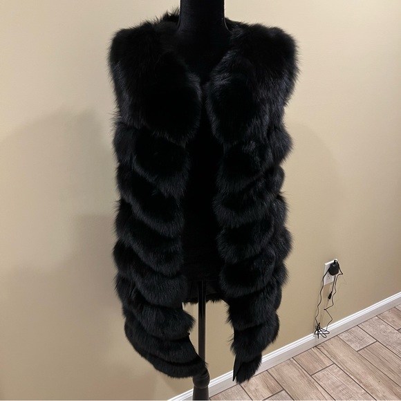 Jackets & Coats Genuine Fox Fur Vest Jacket Coat Trench Winter Bomber